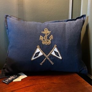 Ralph Lauren Bayview Navy Linen Pillow